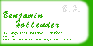 benjamin hollender business card